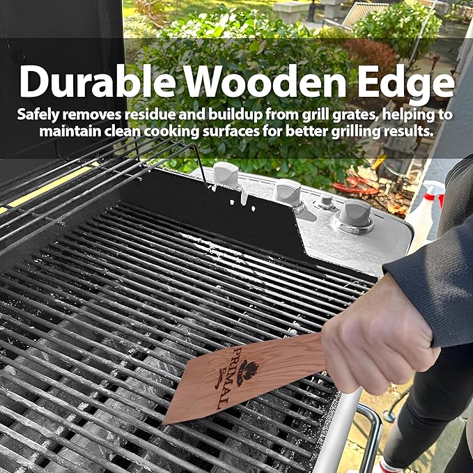 for the King of the Grill - PRIMAL GRILLING Combination Cedar BBQ Grill Scraper (1 x 12 & 1 x 18) - Natural, Bristle and Wire Free