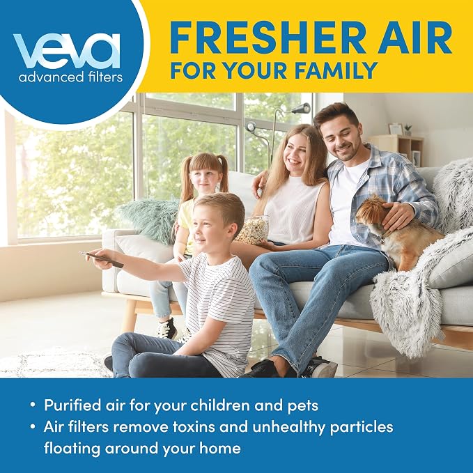 VEVA HPA300 Filter Replacement Compatible with Honeywell Air Purifier - 6 Pack of HEPA Filters w/ 8 Precut Activated Carbon Pre-Filters & Replacement Filter R