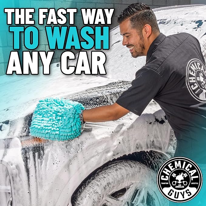 Chemical Guys Teal X-Large Noodles Mitt 2 Pack - Ultra Plush Scratch-Free Wash Mitt with Maximum Foam Coverage for All Vehicle Surfaces (MIC51302)
