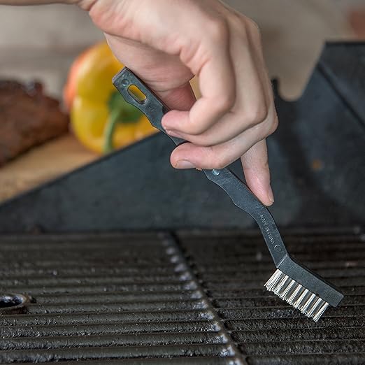 SPARTA Flo-Pac Grout Brush, Utility Brush with Crimped Stainless Steel Bristles for Cleaning, Detail Work, and Janitorial Use, 7 Inches, Black, (Pack of 12)