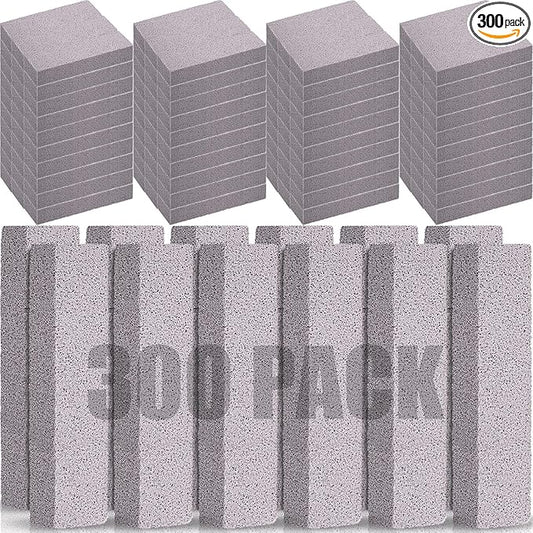 Chinco 300 Packs Pumice Stone for Cleaning, Scouring Pad Removing Stain Grime Without Leaving Scratches for Kitchen Oven Stove Home Bathroom Toilet Pool House Cleaning Supplies