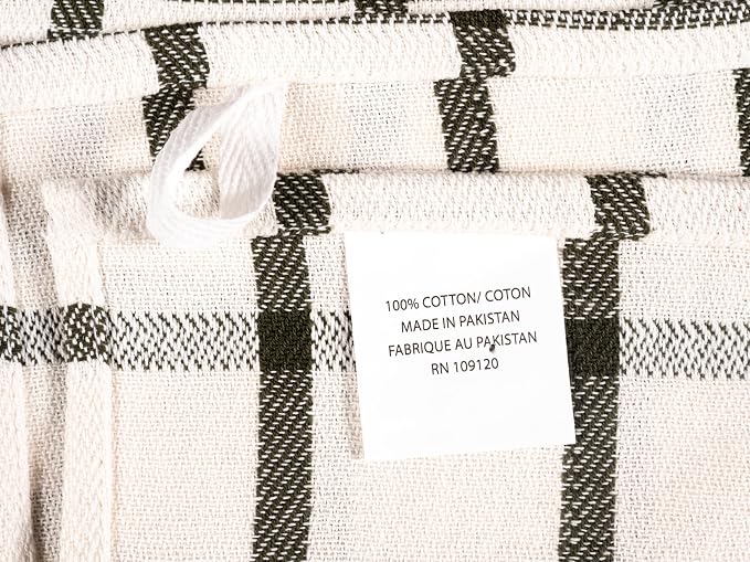 KAF Home Assorted Flat Kitchen Towels - Set of 10, 18 x 28 Inch (Olive)