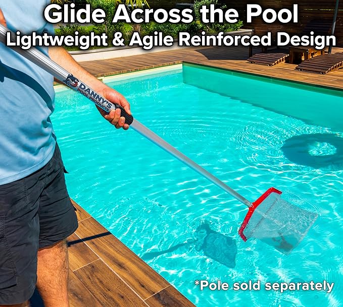 Pool Skimmer Net for Leaves - Deep Bag Pool Nets for Leaves with 12 Feet Aluminum Telescopic Pool Pole Swimming Pool Leaf Net - Heavy Duty, Reinforced Frame, Large Capacity Pool Rake