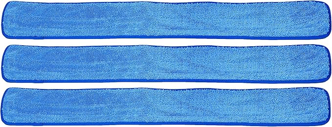 Real Clean 48 inch Microfiber Wet Mop Blue Refill Pads for Flat Mop Frames (Pack of 3)