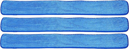 Real Clean 48 inch Microfiber Wet Mop Blue Refill Pads for Flat Mop Frames (Pack of 3)