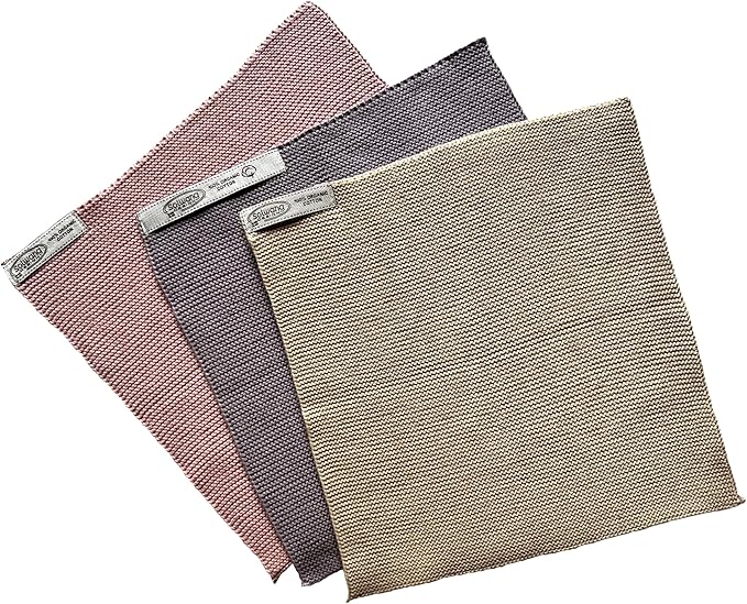 Solwang 3-Piece Danish Cotton Dishcloths in 100% Certified Organic Cotton Made in India (Nordic Floral Organic)