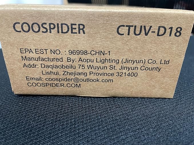 COOSPIDER 18W HVAC UV Light, Air Purifier for Whole House, UVC Light in Duct for AC Duct, with 1 Spare Bulb, 253.7nm Wavelength Ozone Free 110V (CTUV-D18)