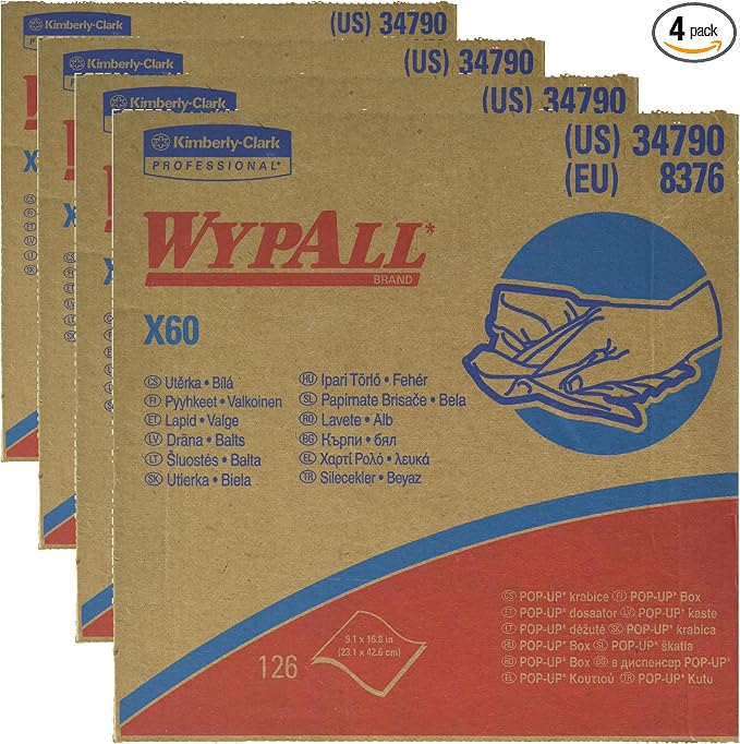 Kimberly-Clark 34790 Wypall(R) All-Purpose Cleaning Towels, Pack of 4