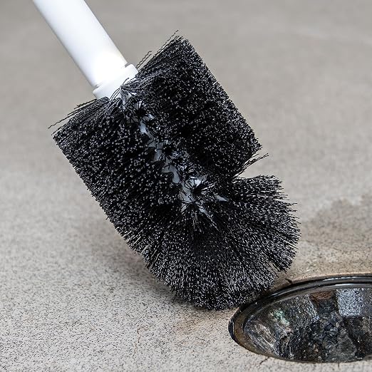 SPARTA Flo-Pac Floor Drain Brush Head Only, 4 Inch Diameter for Cleaning, Kitchen, Bathroom, And Janitorial Use, Plastic, 5.5 Inches, Black, (Case of 6)