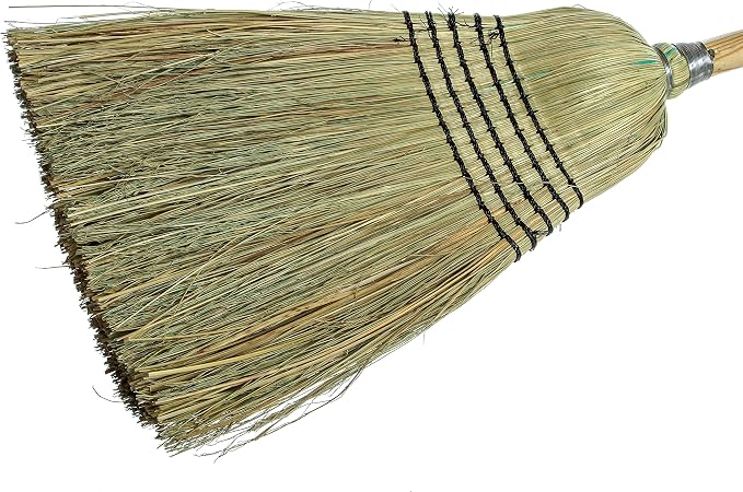 Carlisle FoodService Products 4135067 Commercial Corn Broom with Solid Wood Handle, 12" Wide (Case of 12)