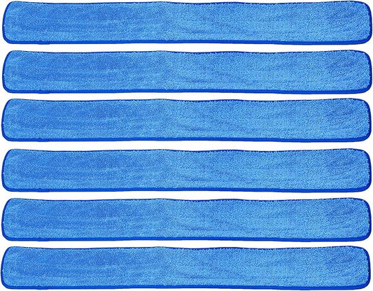 Real Clean 48 inch Microfiber Wet Mop Refill Pads for Flat Microfiber Mop Frames (Pack of 6)