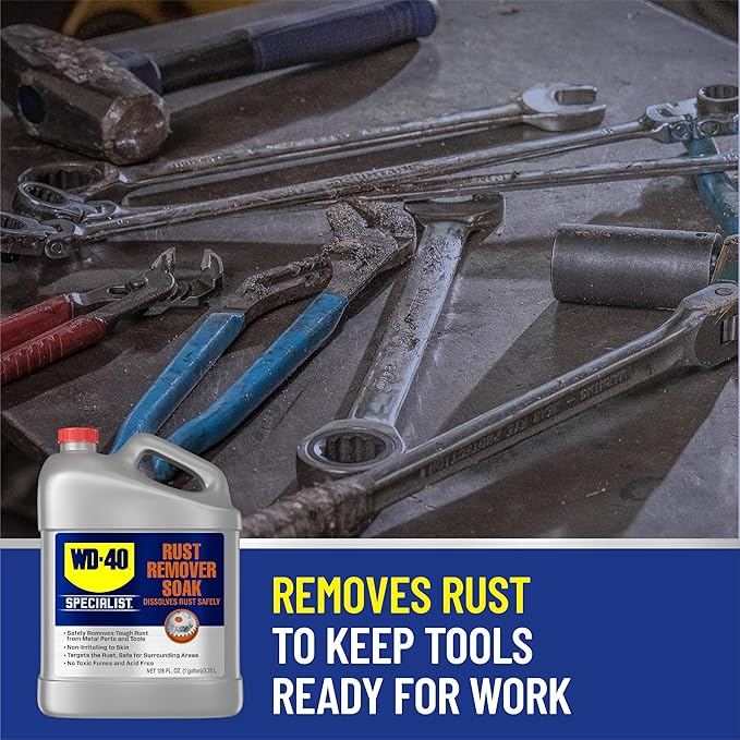 WD-40 Specialist Rust Remover Soak, One Gallon [4-Pack]