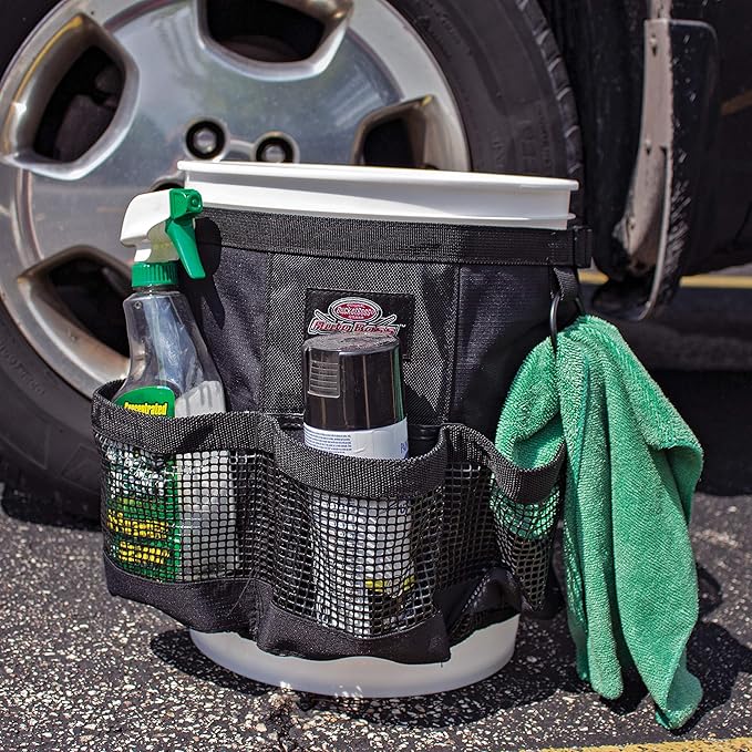 Bucket Boss Auto Wash Organizer for 5 Gallon Bucket - Fast-Drying, Black, AB30060 & Meguiar's Water Magnet Microfiber Premium Car Drying Towel - Super Plush