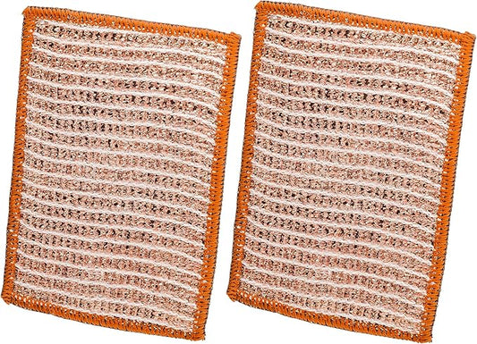 Redecker Copper Cleaning Cloth Dual-Sided Copper & Microfiber Kitchen Scrubber for Pots Pans Stove & Sink 2 Pack 5.7 x 4.1 in Made in Austria