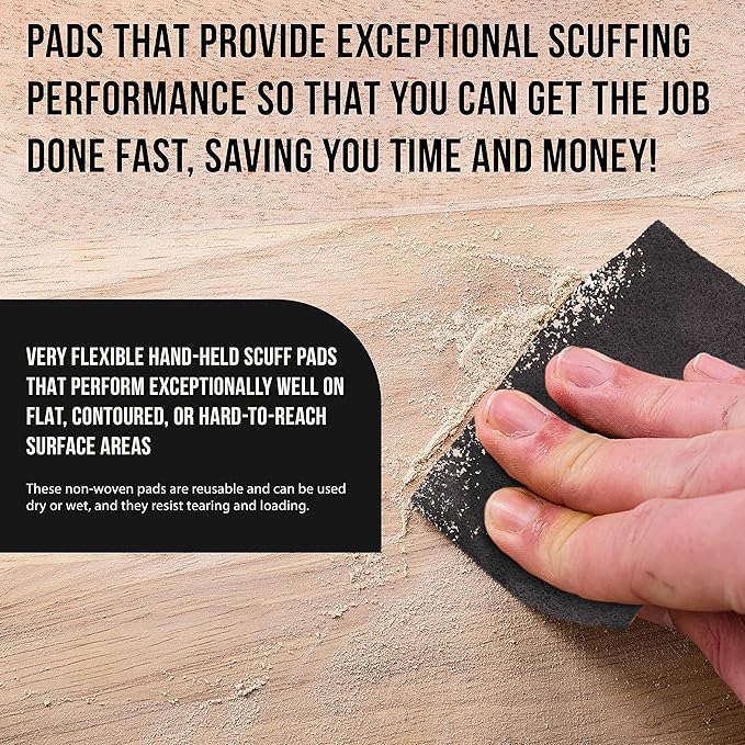 Dura-Gold Premium 6" x 9" Maroon General Purpose Scuff Pads, Box of 10 & 6" x 9" Grey General Purpose Scuff Pads, Box of 10