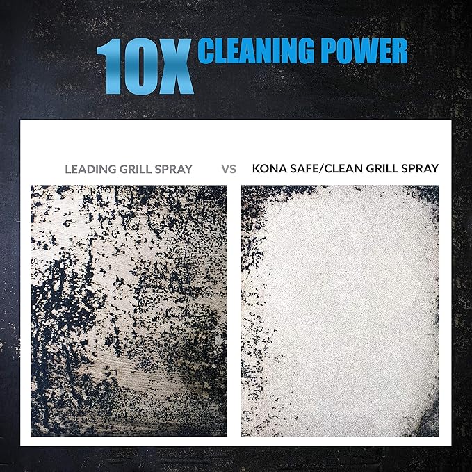 Kona Safe/Clean Grill Cleaner Spray [2-Pack] - Kitchen Degreaser Spray, Griddle Cleaner, Oven Cleaner, Heavy Duty, Non-Toxic, Fume Free & Eco-Friendly Outdoor Grill Degreaser, Biodegradable
