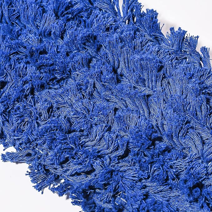 Commercial Dust Mop Replacement Head – 60 x 5 in. Cotton Nylon Reusable Mop Head – Industrial Dust Mop Refill for Floor Cleaning & Janitorial Supplies, Blue