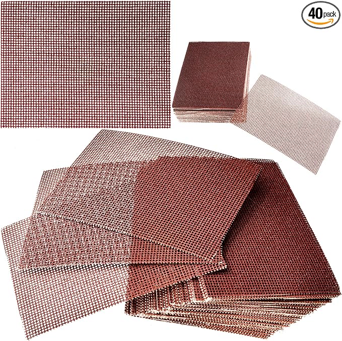 Avant Grub Pro-Grade Grill Screens 40 Pack. Scrub Away Burnt-On Grease & Carbon. Abrasive Mesh Resists Clogging & Wont Damage Cast Iron Cooktops, Restaurant Grills & Stainless Steel Flat Tops.