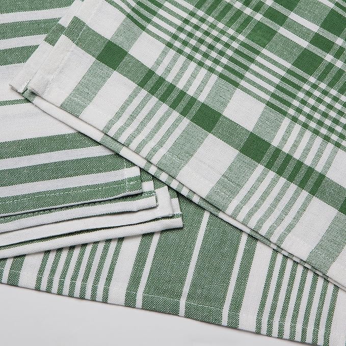 Now Designs Jumbo Woven Cotton Kitchen Towels Elm Green, Set of 3, W24 x L36in