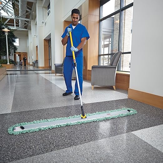 Rubbermaid Commercial Products HYGEN Microfiber Quick-Connect Mop Frame 60 inch Silver for Janitorial/Professional/Industrial Cleaners for Heavy-Duty Floor Cleaning/Mopping/Dusting