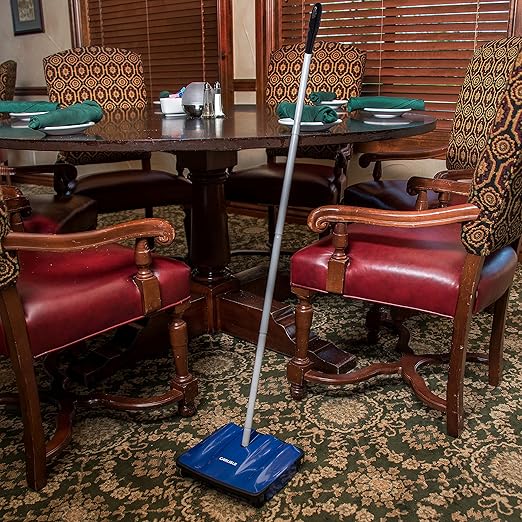 Carlisle FoodService Products Duo-Sweeper Rubberized Carpet and Floor Sweeper – Efficient Manual Cleaning for Restaurants with Low Pile Carpets