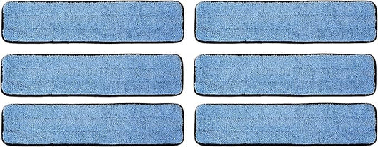 Real Clean 18 inch Microfiber Wet/Dust Mop Refill Pads for Flat Microfiber Mop Frames (Pack of 6)
