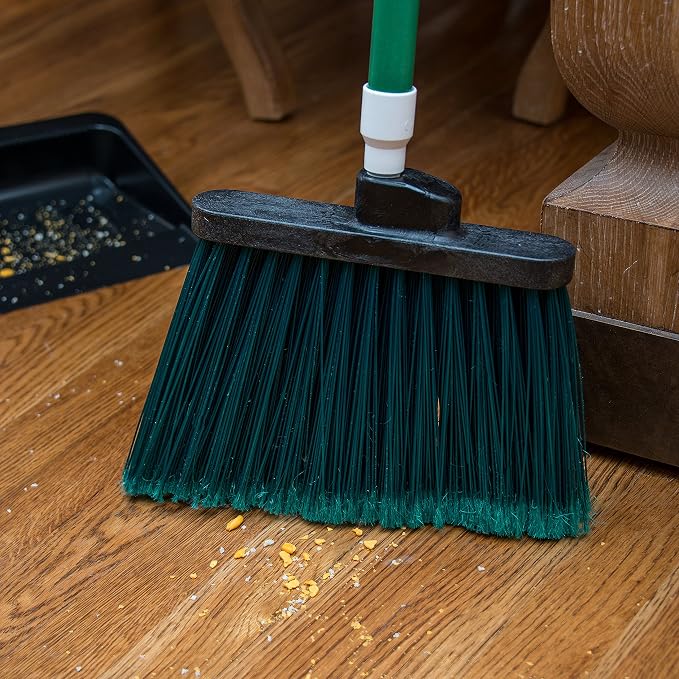 SPARTA 3686709 Duo-Sweep Medium Duty Flagged Angle Broom Head, Polypropylene Bristle, 8" Overall Length x 12" Width, Green (Case of 12)