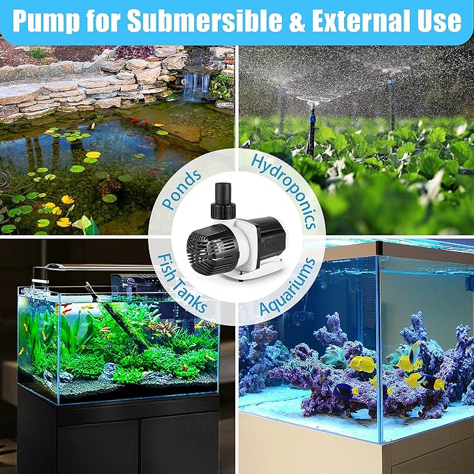 Orlushy DC-4000 Silent Swirl Controllable DC aquarium Pump 25W 1050GPH-marine wavemaker return pump with sine wave Controller for salt/Freshwater coral reef fish tank sump Circulation
