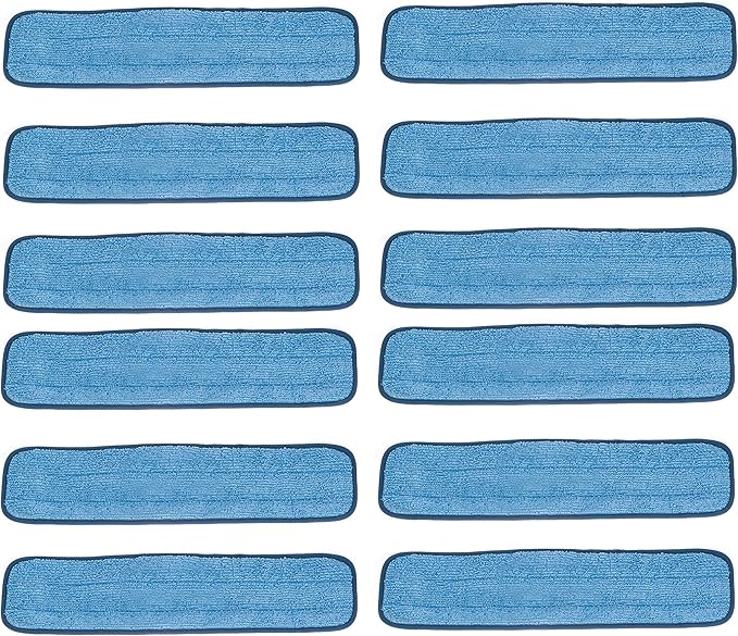 Real Clean 36 inch Microfiber Wet Mop Refill Pads for Flat Mop Frames (Pack of 12)