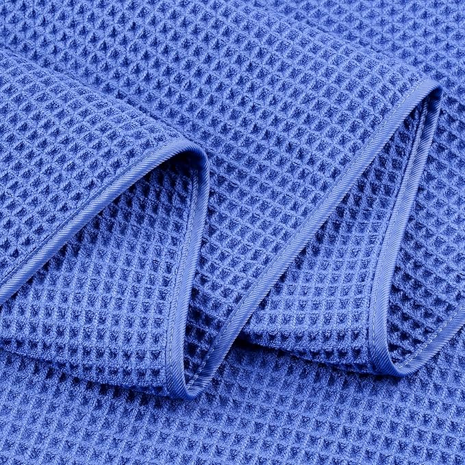 POLYTE 430 GSM Microfiber Quick Dry Lint Free Bath Sheet, 70 x 35 in, Set of 2 (Waffle Weave)