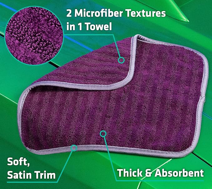 VIKING Microfiber Towels for Cars, Dual-Weave Professional Detailing Towel for Car Cleaning Kit, 14 Inch x 14 Inch, 5 Pack